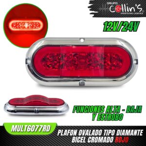 PLAFÓN OVALADO TIPO DIAMANTE MULT6077RD