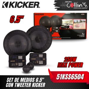 SET DE MEDIOS 6.5" CON TWEETER KICKER 51KSS6504