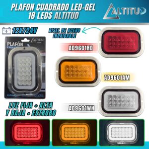 PLAFON CUADRADO LED-GEL 18 LEDS ALTITUD AD9601