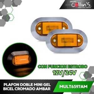 PLAFON DOBLE MINI GEL ÁMBAR MULT6597AM