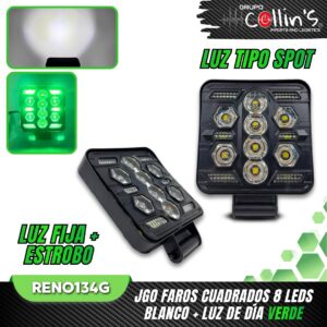 JGO FAROS CUADRADOS 8 LEDS RENO134G