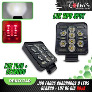 JGO FAROS CUADRADOS 8 LEDS RENO134R