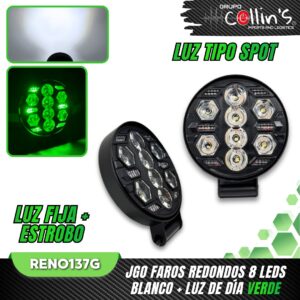 JGO FAROS REDONDOS 8 LEDS RENO137G
