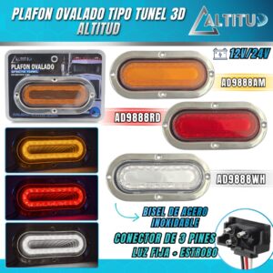 PLAFON OVALADO TIPO TUNEL 3D ALTITUD AD9888