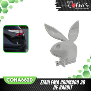 EMBLEMA CROMADO 3D RABBIT CONA6620