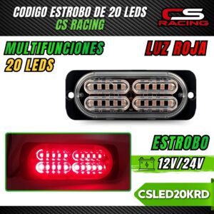 CODIGO ESTROBO DE 20 LEDS CS RACING CSLED20KRD