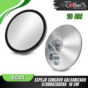 ESPEJO CONCAVO GALVANIZADO C/ABRAZADERA EC03