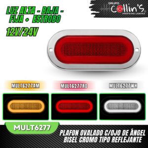 PLAFON OVALADO C/OJO DE ÁNGEL BISEL CROMO MULT6277