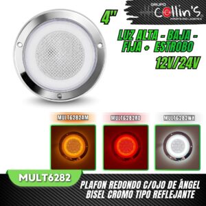 PLAFON REDONDO C/OJO DE ÁNGEL BISEL CROMO MULT6282