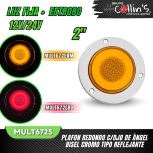 PLAFON REDONDO C/OJO DE ÁNGEL BISEL CROMO MULT6725