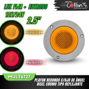PLAFON REDONDO C/OJO DE ANGEL BISEL CROMO MULT6727