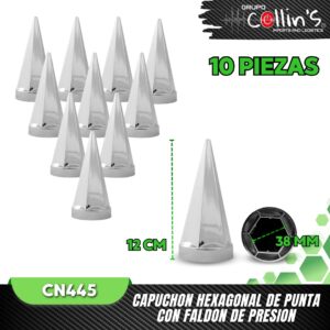 CAPUCHON HEXAGONAL DE PUNTA CON FALDON DE PRESIÓN CN445