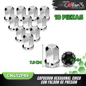 CAPUCHON HEXAGONAL CHICO CON FALDON DE PRESIÓN CN452PRE