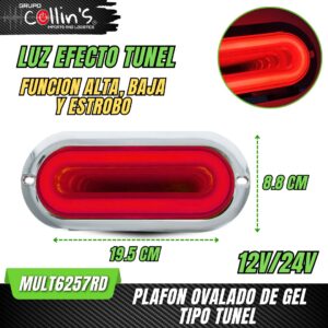PLAFÓN OVALADO DE GEL TIPO TUNEL MULT6257RD