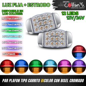 PLAFON TIPO CARRITO BICOLOR CON BISEL CROMADO MULT6423