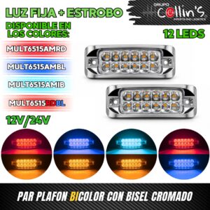PLAFON BICOLOR CON BISEL CROMADO MULT6515