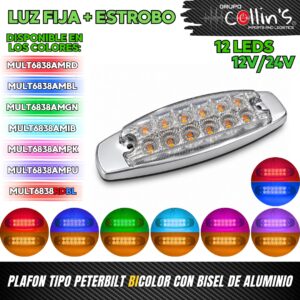 PLAFON TIPO PETERBILT BICOLOR CON BISEL DE ALUMINIO MULT6838