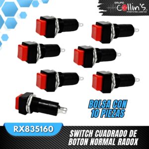 SWITCH CUADRADO DE BOTON NORMAL RADOX RX835160