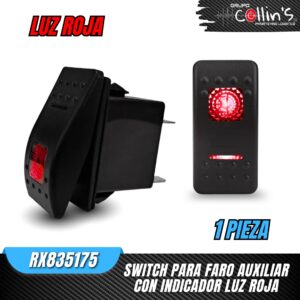 SWITCH PARA FARO AUXILIAR CON INDICADOR LUZ ROJA RX835175