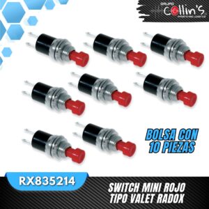 SWITCH MINI ROJO TIPO VALET RADOX RX835214
