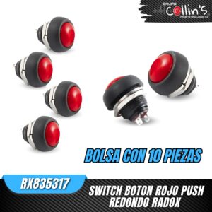 SWITCH BOTON ROJO PUSH REDONDO RADOX RX835317